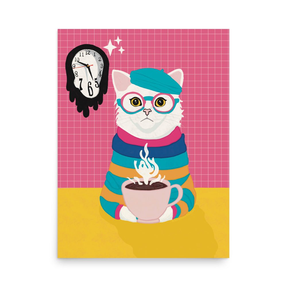 Intellectual Cat Art Print