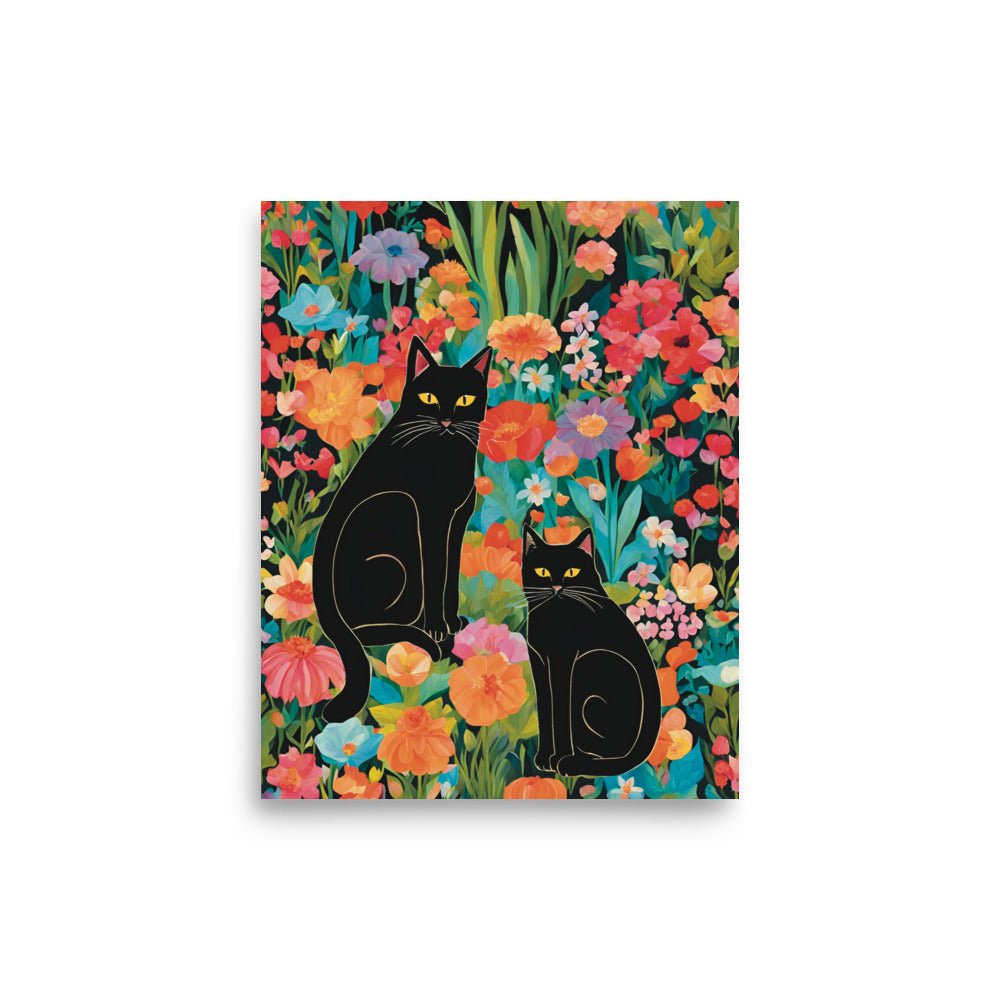 2 Cats in the Garden Art Print