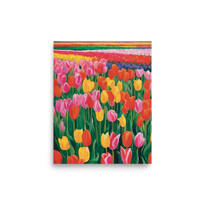 Red, Yellow & Pink Flowers on a Field Art Print