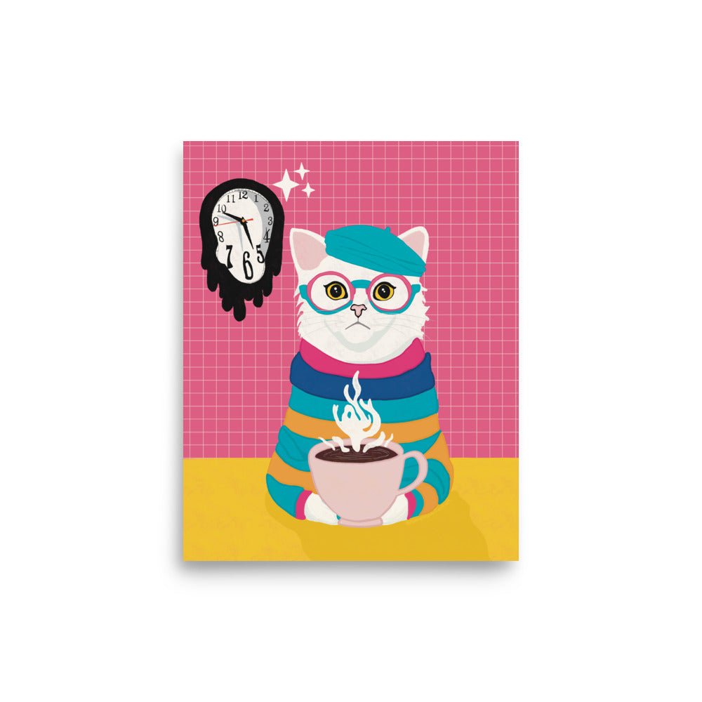 Intellectual Cat Art Print