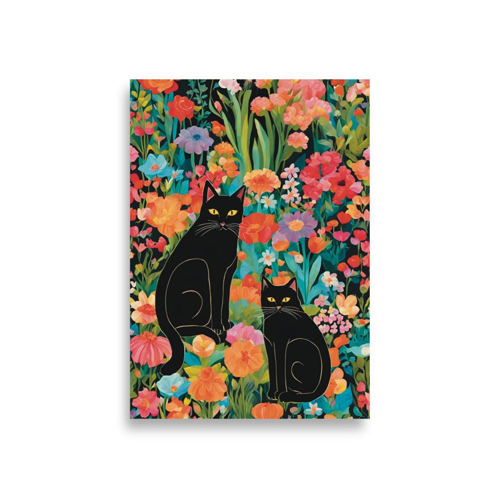 2 Cats in the Garden Art Print