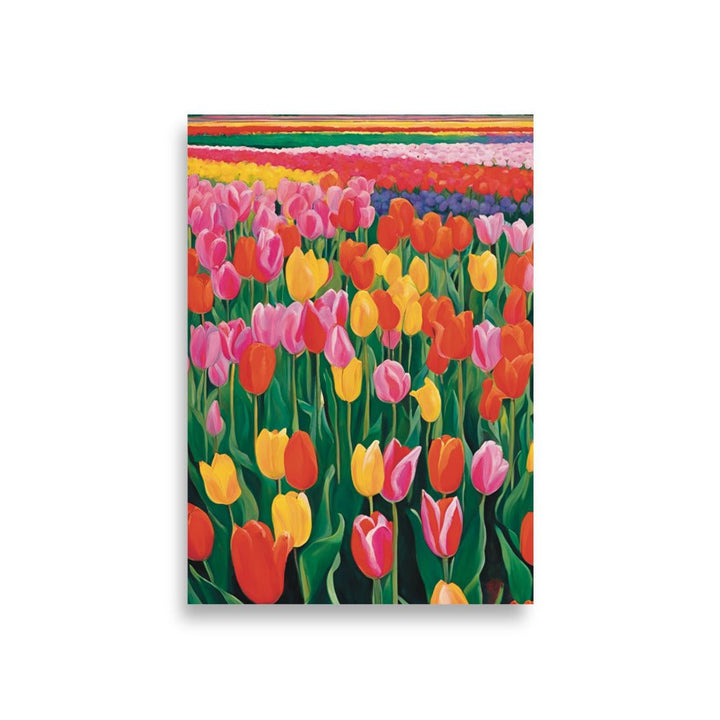 Red, Yellow & Pink Flowers on a Field Art Print