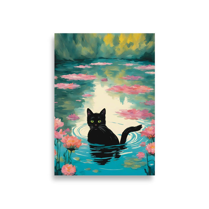 Splashing Whiskers: A Cat’s Adventure Art Print