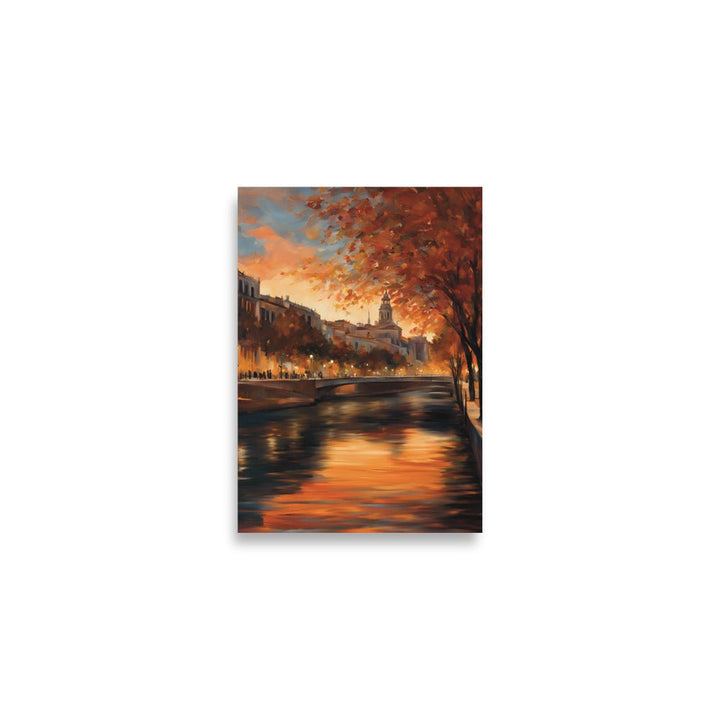 Fall Lights by the River Art Print