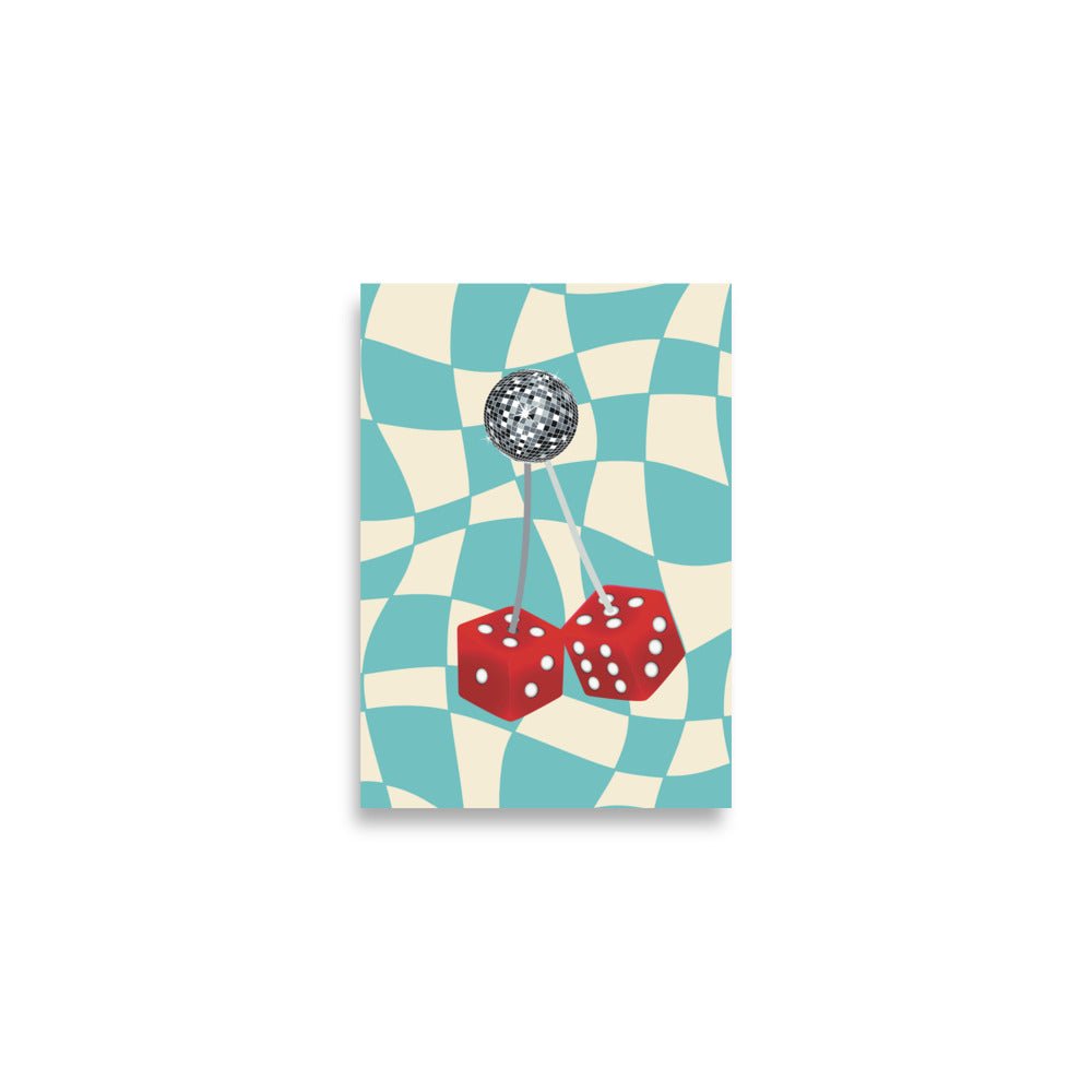 Checkered Cherry Dices Art Print