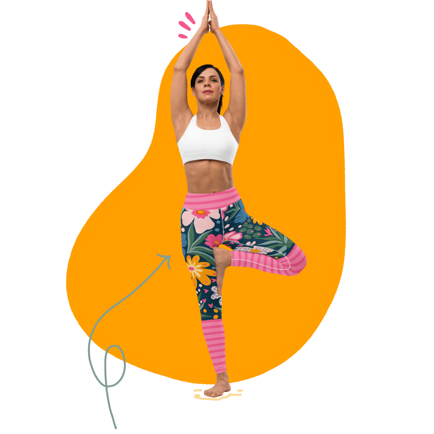 Yellow Flowers- Yoga Leggings-Women's Comfortable Pants