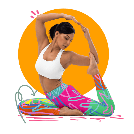 Corazones Eléctricos- Leggings de Yoga para Mujer-Cintura Alta
