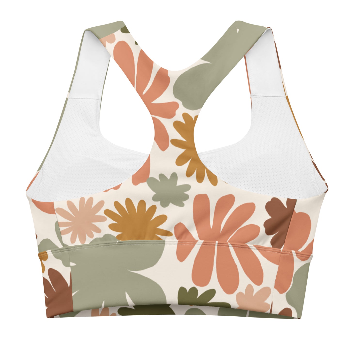 Minimalistic Flowers- Best Sports Bra for Support- Double-layered Front