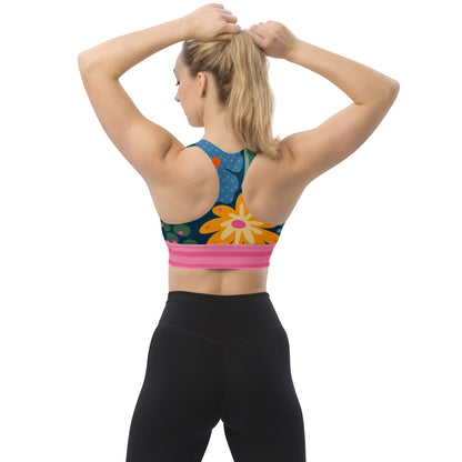 Yellow Flower-Best Supportive Sport Bra-Removable Cups