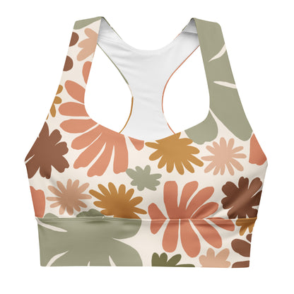 Minimalistic Flowers- Best Sports Bra for Support- Double-layered Front