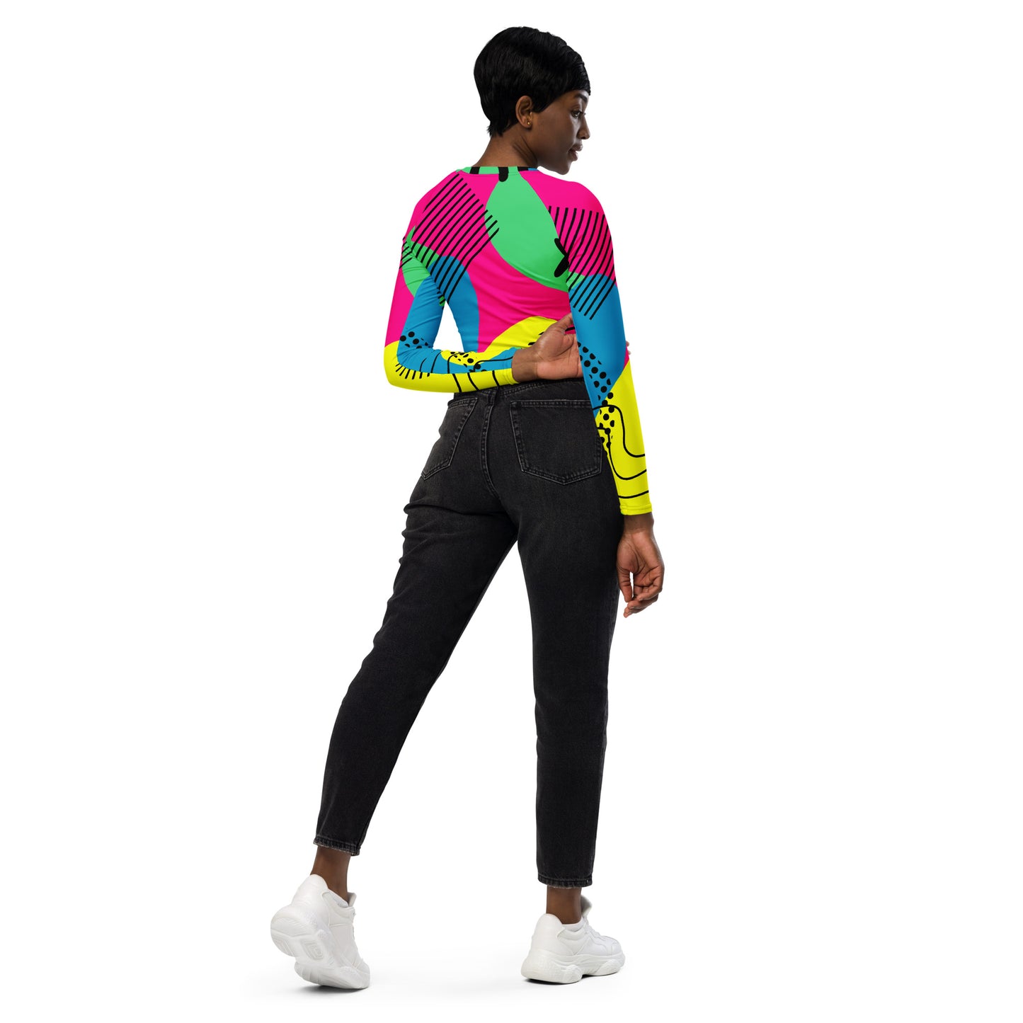 Pop of Colors -Crop Tops with Long Sleeves-Woman Crop Top