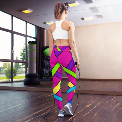 80's Workout- Colorful Yoga Leggings- Smooth and Comfortable