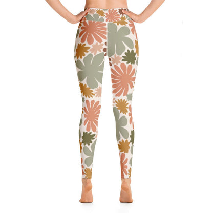 Minimalistic Flowers- Yoga Leggings for Women-High Waisted Pants