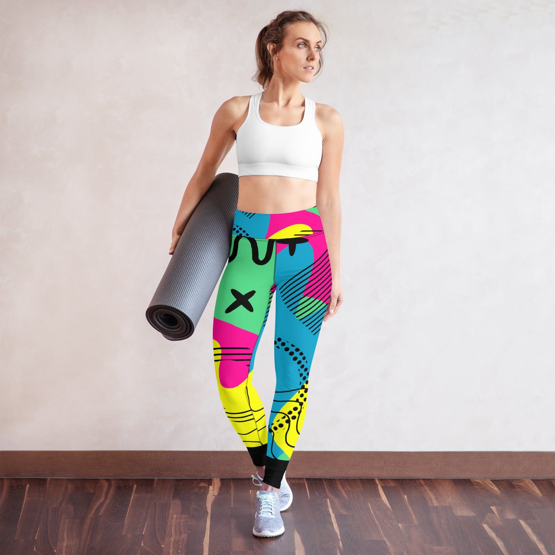 Electric Heart- Compression Women Legging- Colorful Yoga Pants
