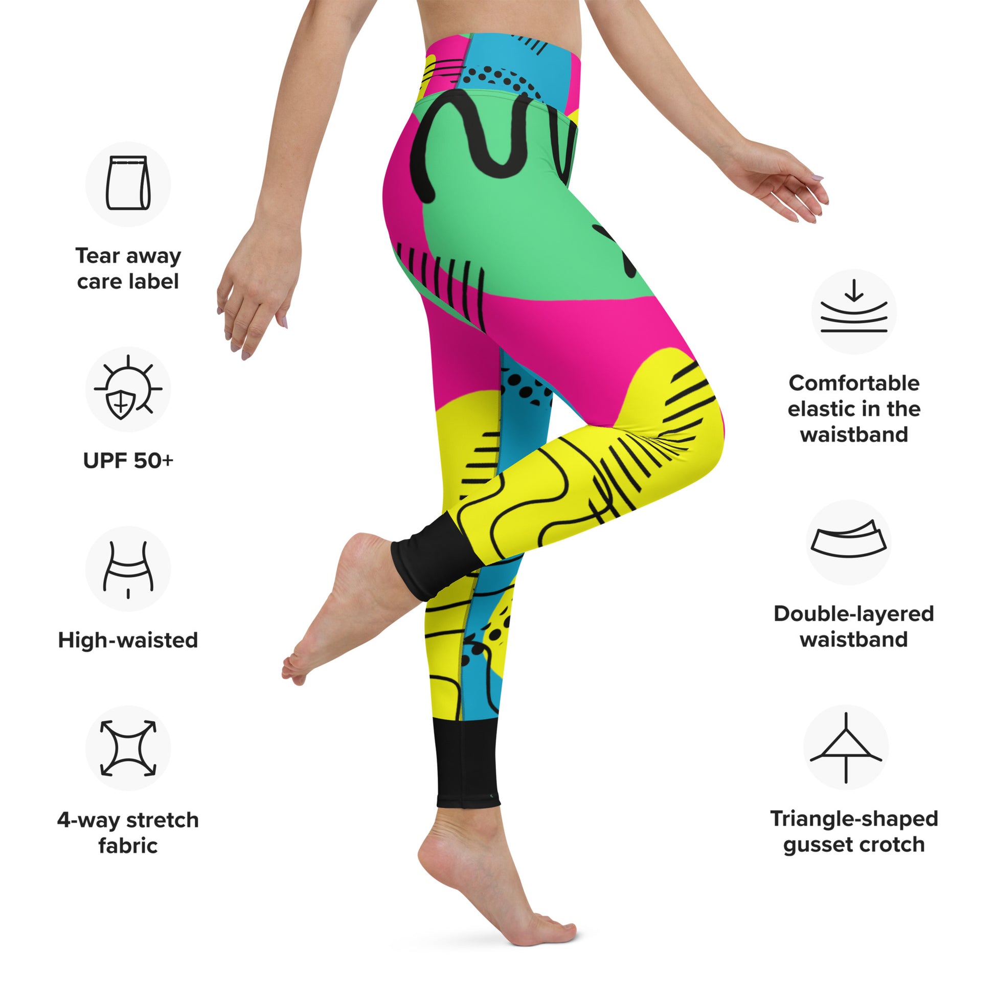 Electric Hearts- Women Yoga Leggings-Workout Colorful Pants –  simpleperfectart