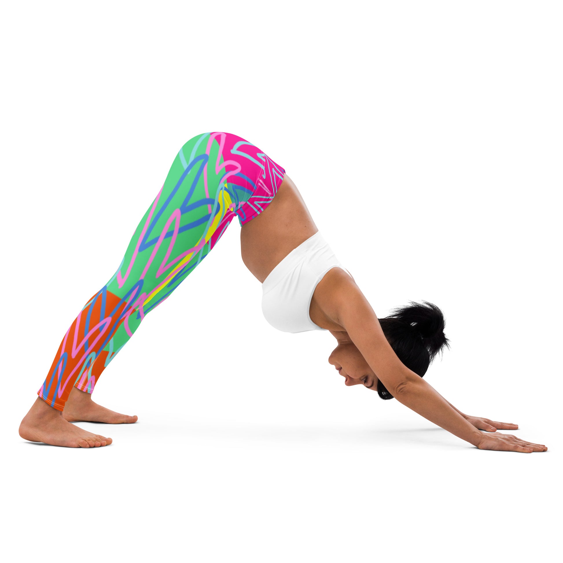 80's Workout Outfit- Colorful Yoga Pants- Compression Legging Womens –  simpleperfectart